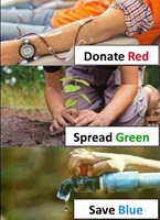 Donate Red - Spread Green - Save Blue